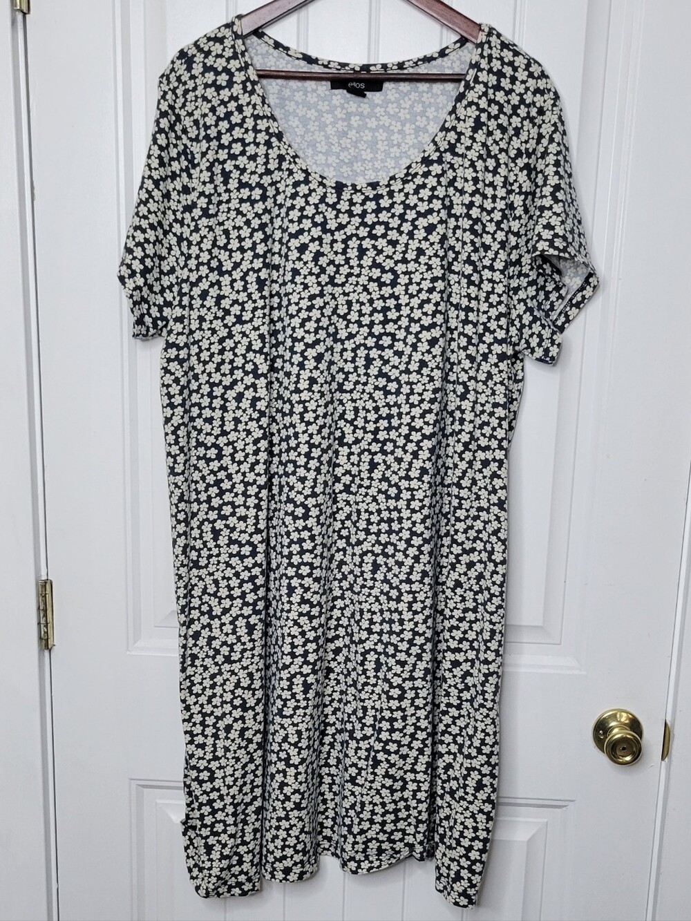ellos Black and White Floral Casual Dress